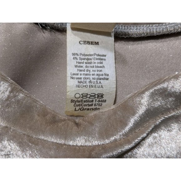 7th Ray‎ short sleeved ruffled hem gray silver top - Picture 7 of 8